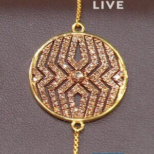 RARITIES Carol Brodie 1 ctw Colored Diamond Art Deco BOLO Bracelet Champagne Nwt